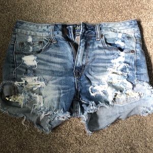 american eagle high rise festival shorts